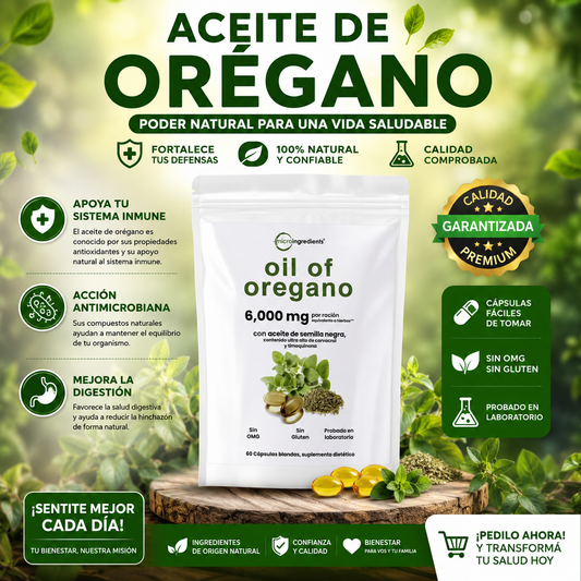 Aceite De Orégano 6000 Mg 60 capsulas