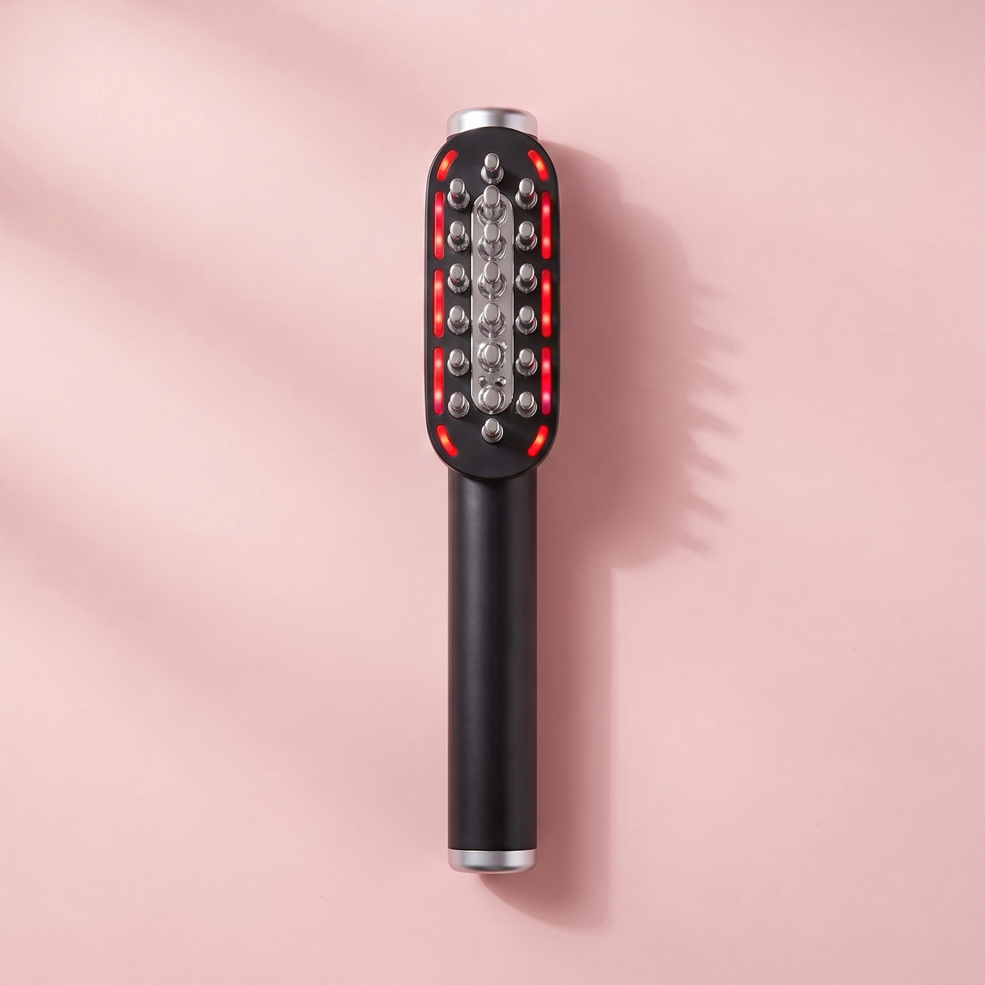 Peine masajeador flat lay rosa