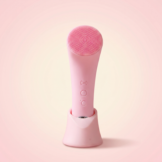 Cepillo facial eléctrico rosa premium